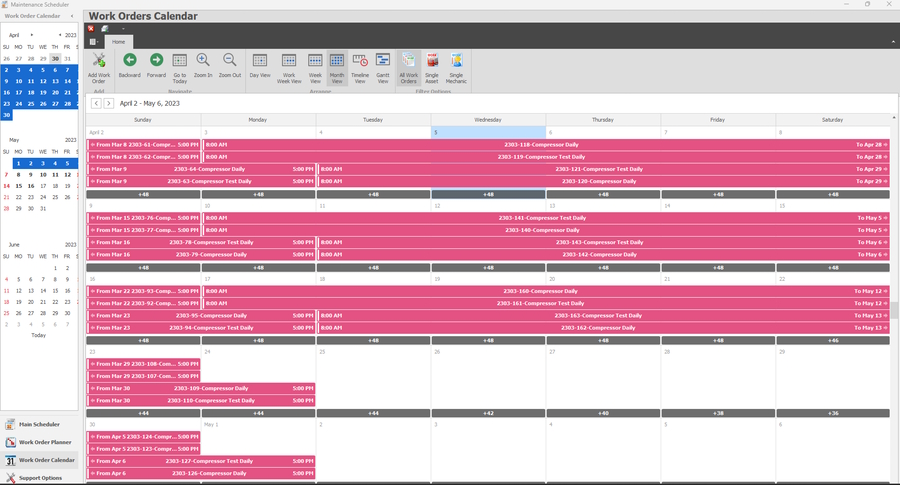 screenshot of Maintenance Coordinator V9